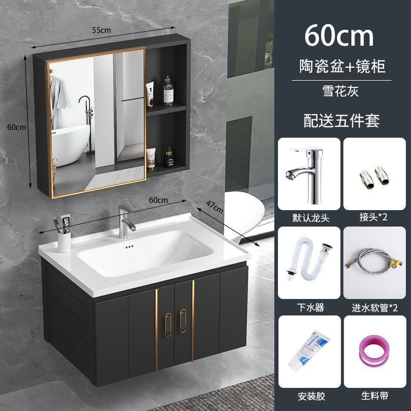 Espacio aluminio tocador tocador tocador tocador armario integrado tabla de roca encimera lavabo lavabo mueble de baño mueble de baño