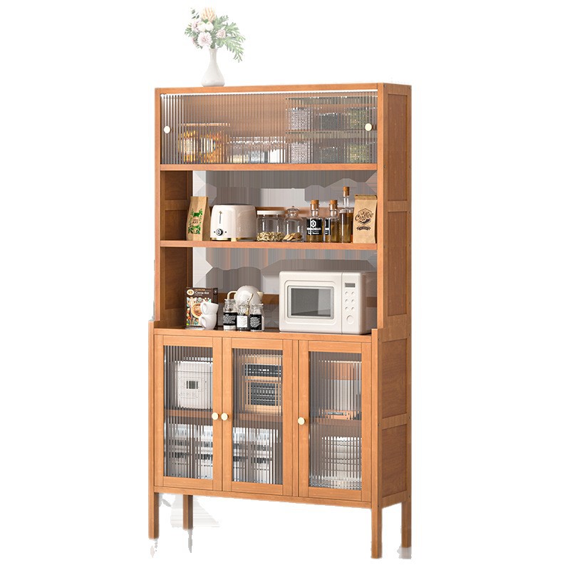 armario de comedor estante de cocina estante de condimento multifuncional horno de microondas piso estante de salón casero armario de almacenamiento multicapa