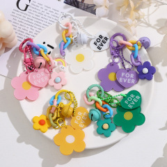 Ins風小花アクリルキーホルダーかわいいクリエイティブ少女心バックパック飾り車ストラップ洗練された携帯電話