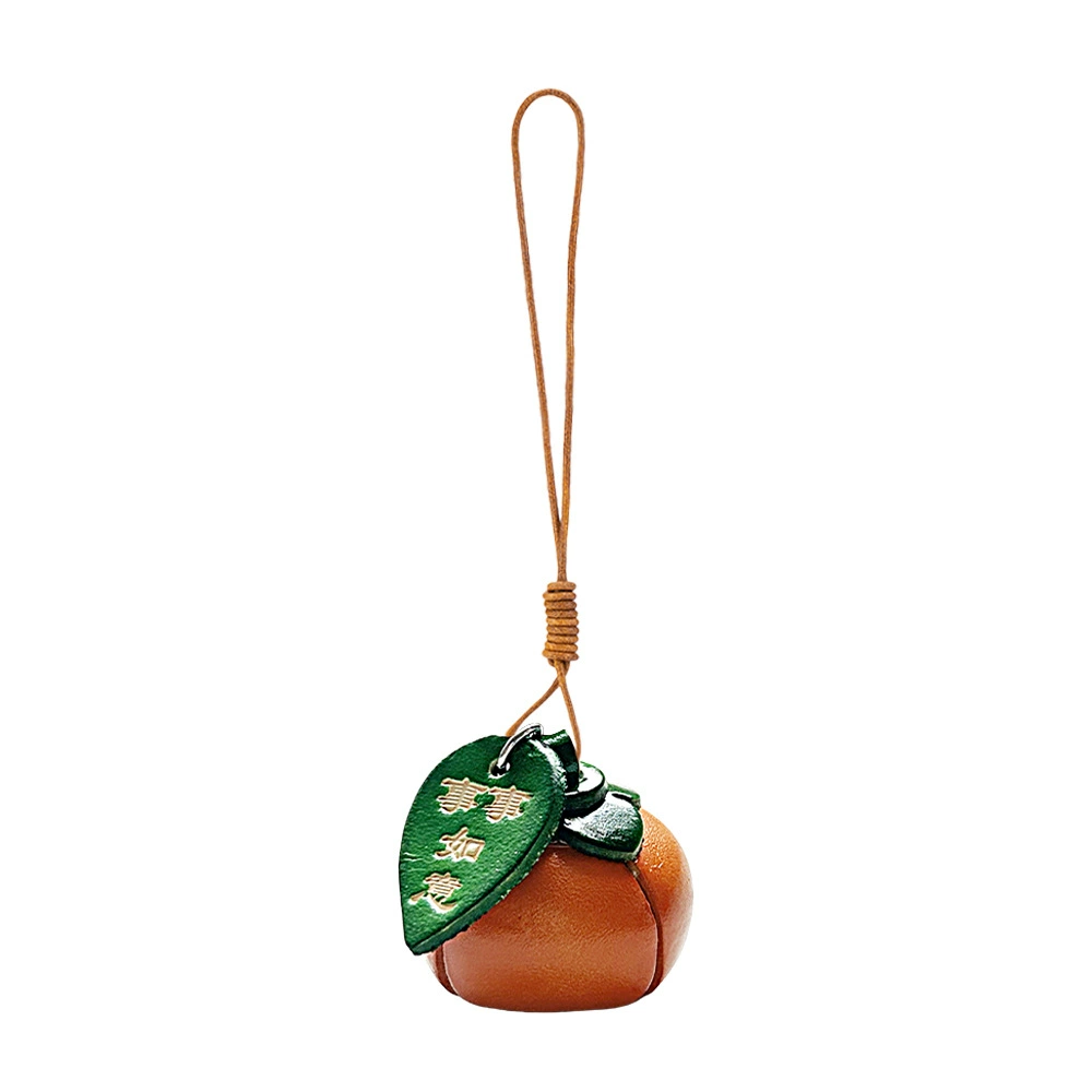 Leather pendant, cute brand keychain, protective amulet, genuine leather