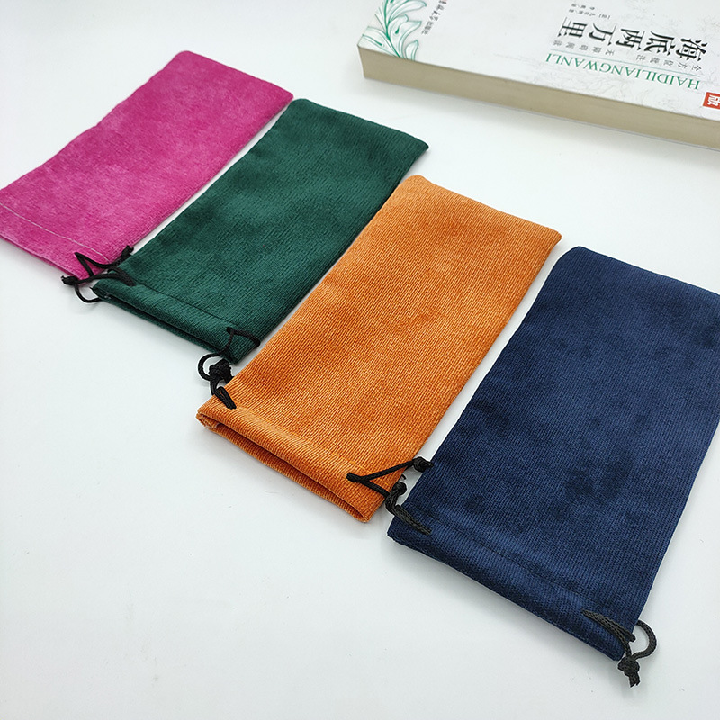 Caja de gafas de sol bolsa de almacenamiento bolsa de terciopelo portátil en stock bolsa de Ojos de pelo rápido