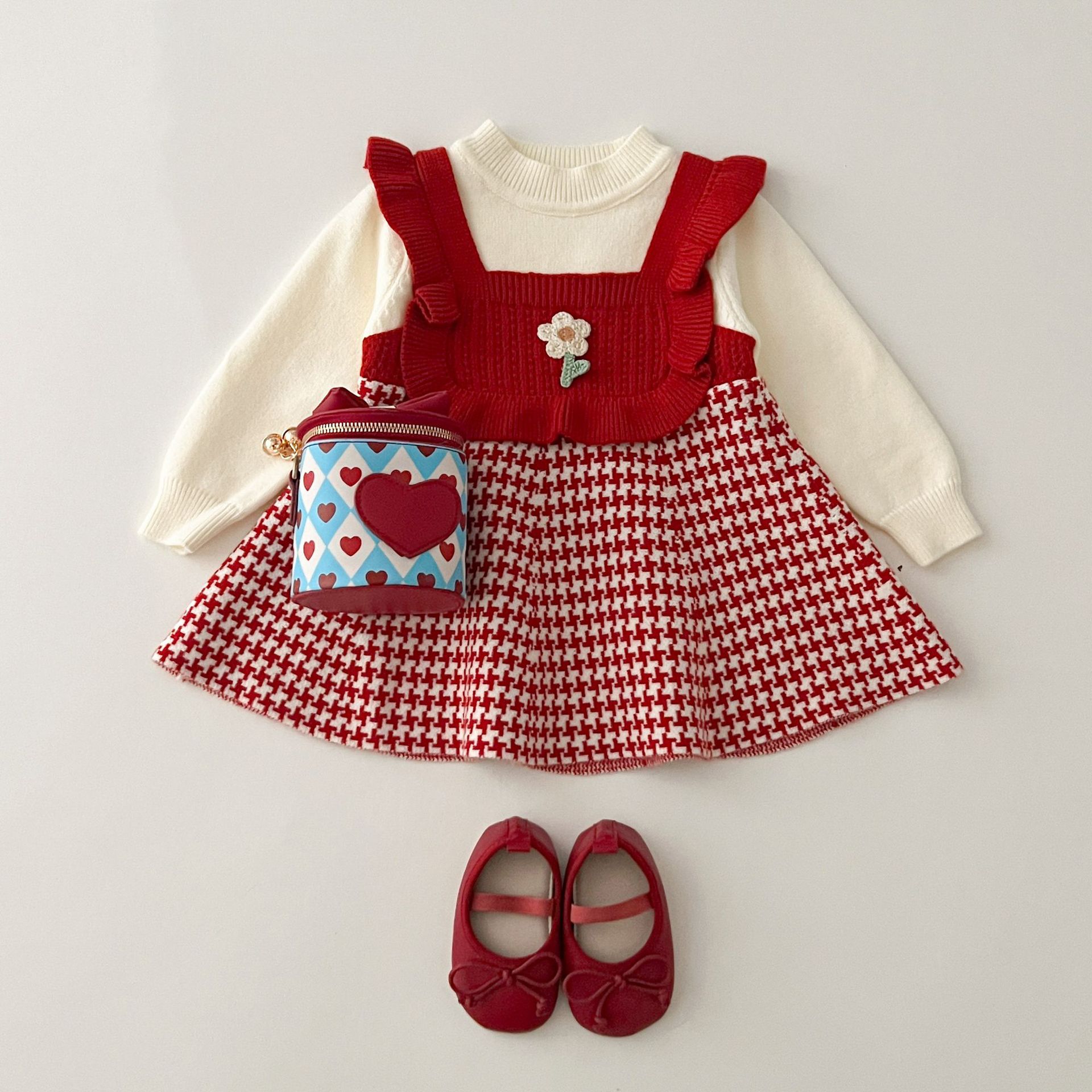 JINYONG 2024 New Cute and Sweet Small Flower Girl's Knitted Dress_voghion.com
