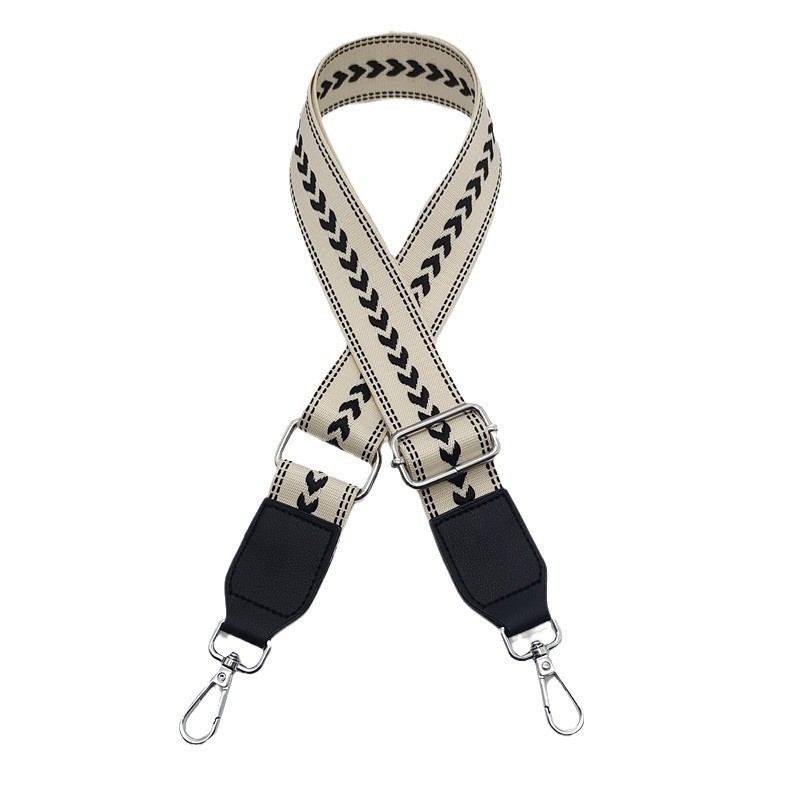 creamy-white black with leather silver hook