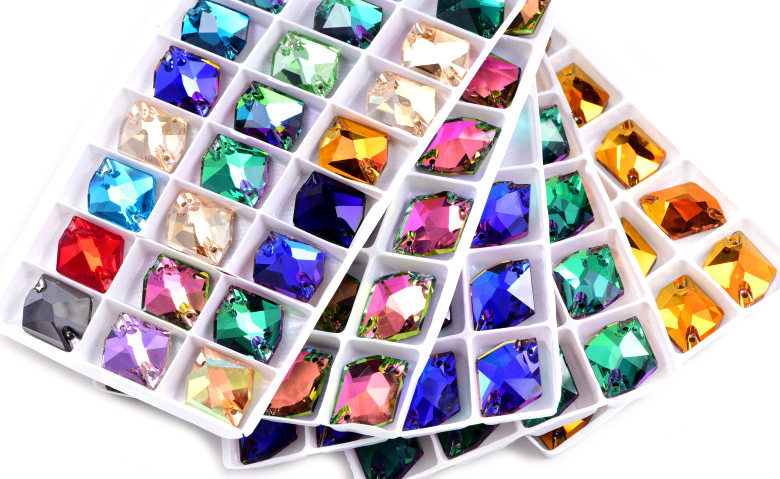 高档5A异形手缝钻彩色玻璃水晶平扣 (7)