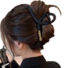 Advanced black big hairgrip with letters, crab pin, shark, hair accessory, high-quality style, new collection