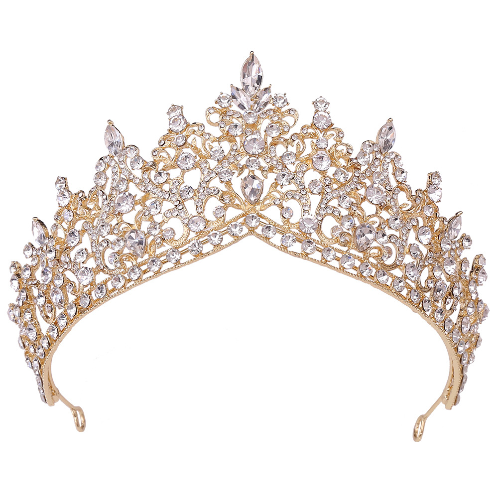 Water Droplets Pattern Women's Gender Inlay Design Water Droplets Alloy Inlay Rhinestones Crown