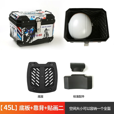 Motorcycle trunk Universal Electric Vehicle Storage - 45l-floor-backrest-decal-2