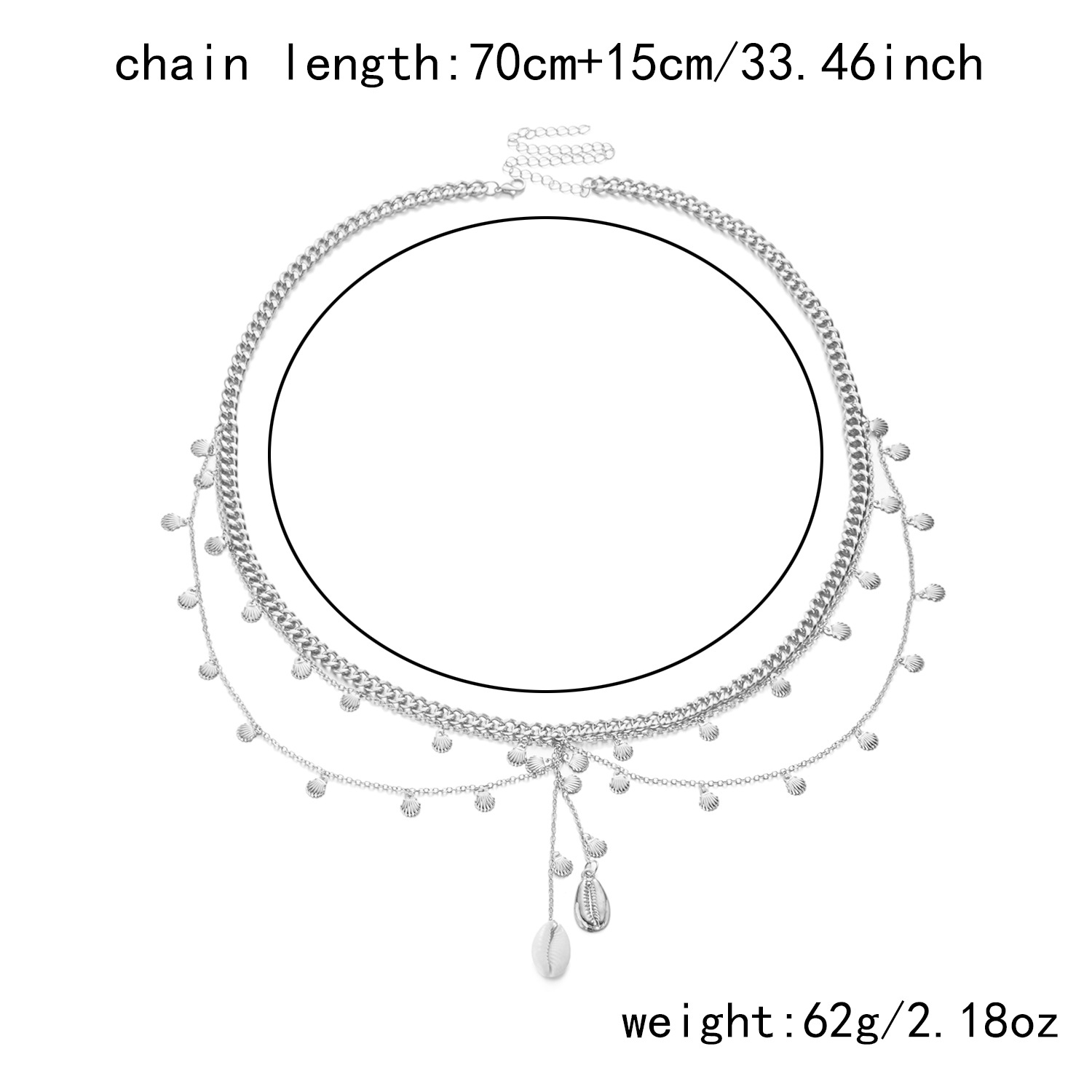 37g Weight Waist Chain Classification 1 Piece Quantity Holiday, Street Occasion Metal Material Starfish, Shell Pattern All Seasons Season Women's Gender Plating Design Simple Style, Classic Style Style Wholesale Jewelry Simple Style Classic Style Starfish Shell Metal Plating Waist Chain 19