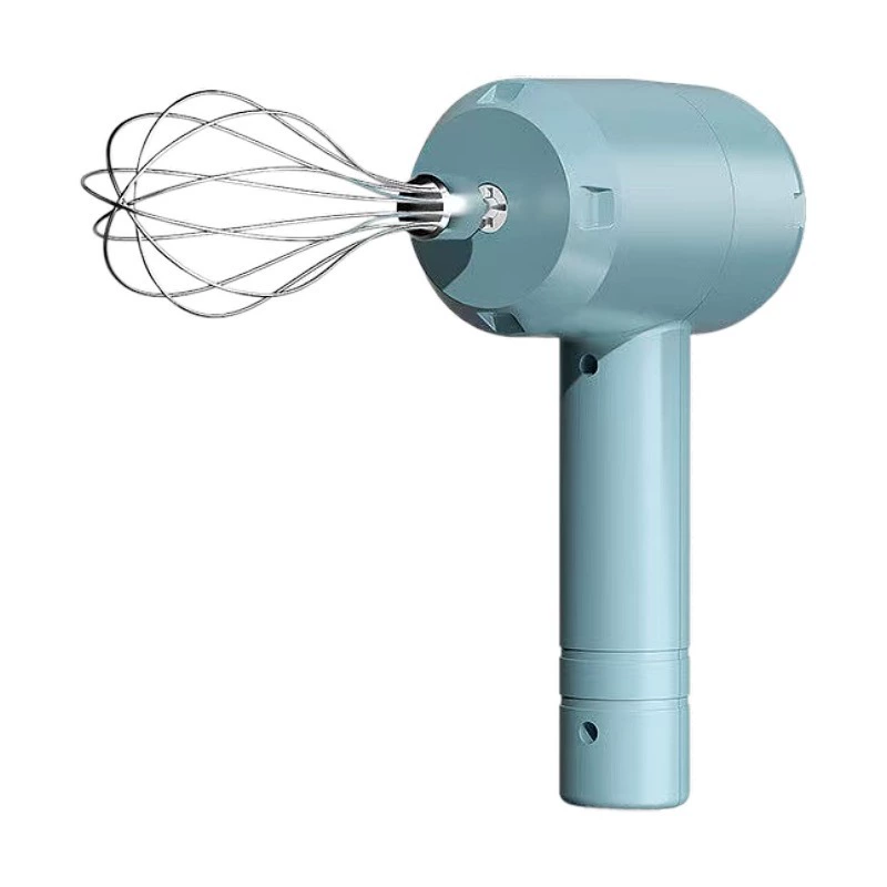 Cordless Electric Egg Beater Eggmaker, Handheld Automatic Whisk, One- or Double-Whisk, Light Blue/Green