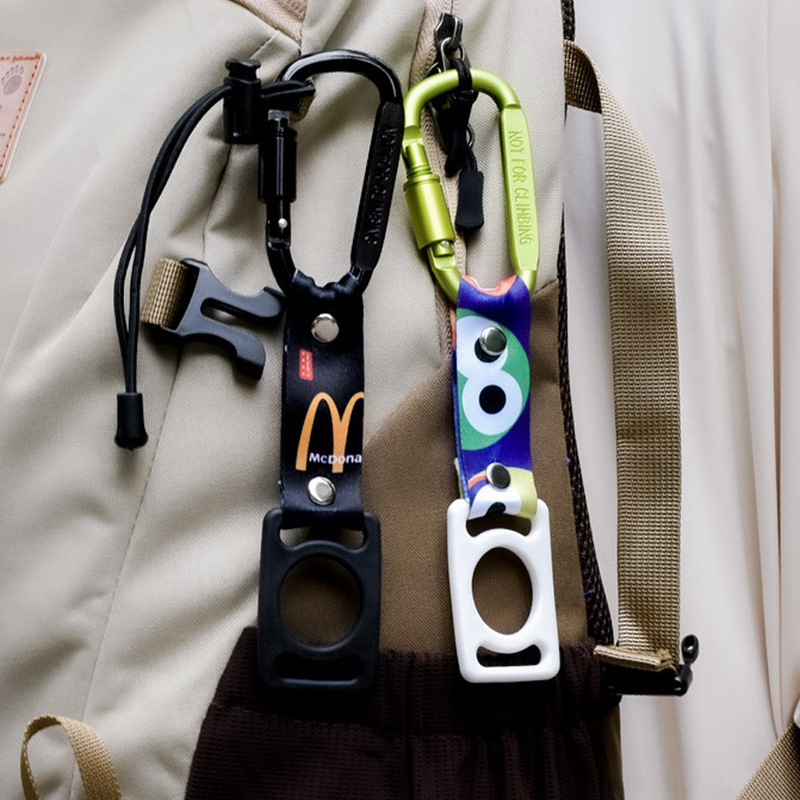 Backpack Water Bottle Buckle Carabiner Water Hanging Rope Artifact Silicone Buckle Mineral Water Beverage Backpack Portable Hiking Hook