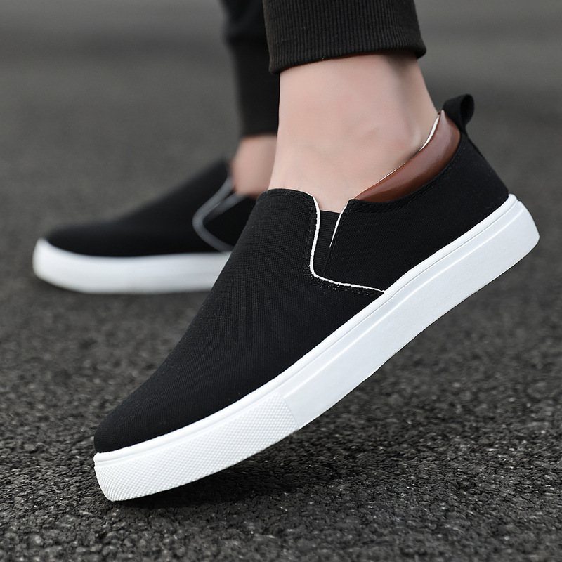 2026 New Model Foreign Trade Cross-Border Large Size Men's Shoes Korean Style Canvas Shoes Men's Slip-On Old Beijing Cloth Shoes Slip-On Shoes