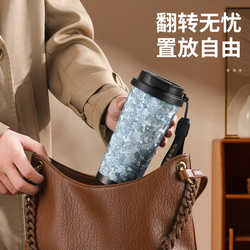 二重コーヒーカップ純チタン大氷花結晶工芸屋外旅行プレゼントキャンプ共通携帯カップ|undefined