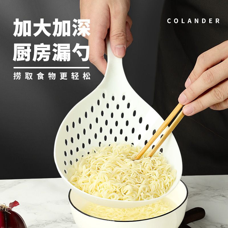 Cocina doméstica de cocina de fideos de cocción resistente a altas temperaturas, filtro de fideos de cocción, fideos de cocina de fideos de cocina, pellizco de drenaje de agua, cucharas de cocina de pesca image 2