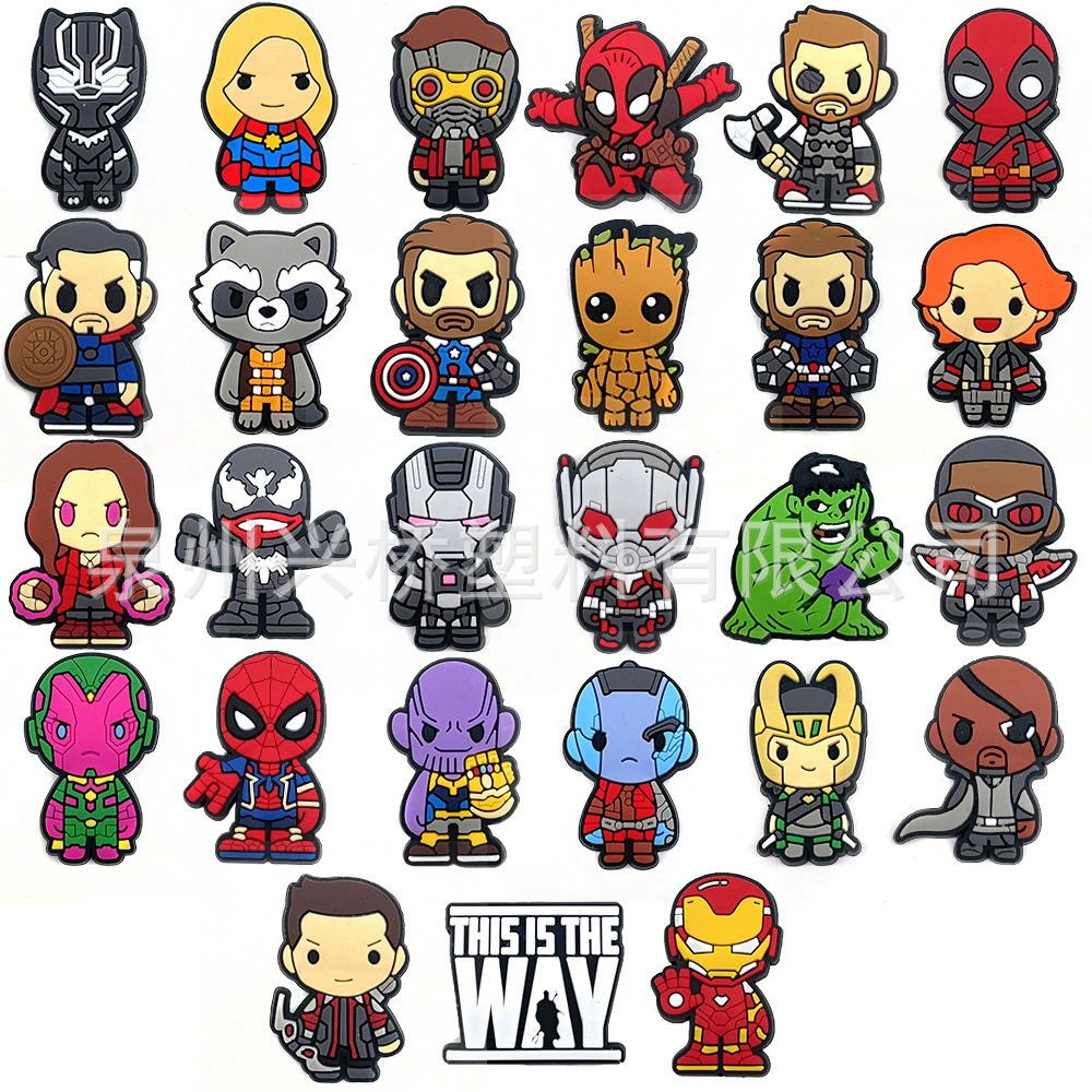 Трансграничные специально для мстителей Marvel Hero пещерные ботинки diy аксессуары croc обувь цветочная обувь пряжка ПВХ мягкие резиновые украшения