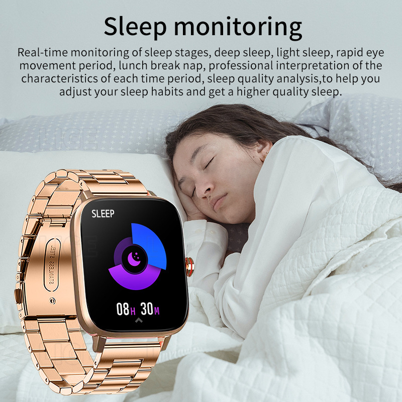 Unisex Smartwatch mit Schlaf- und Herzfrequenzüberwachung, wasserdichtes, schlankes Armband für Laufen, Business, Luxus/Sport-Stil_voghion.com