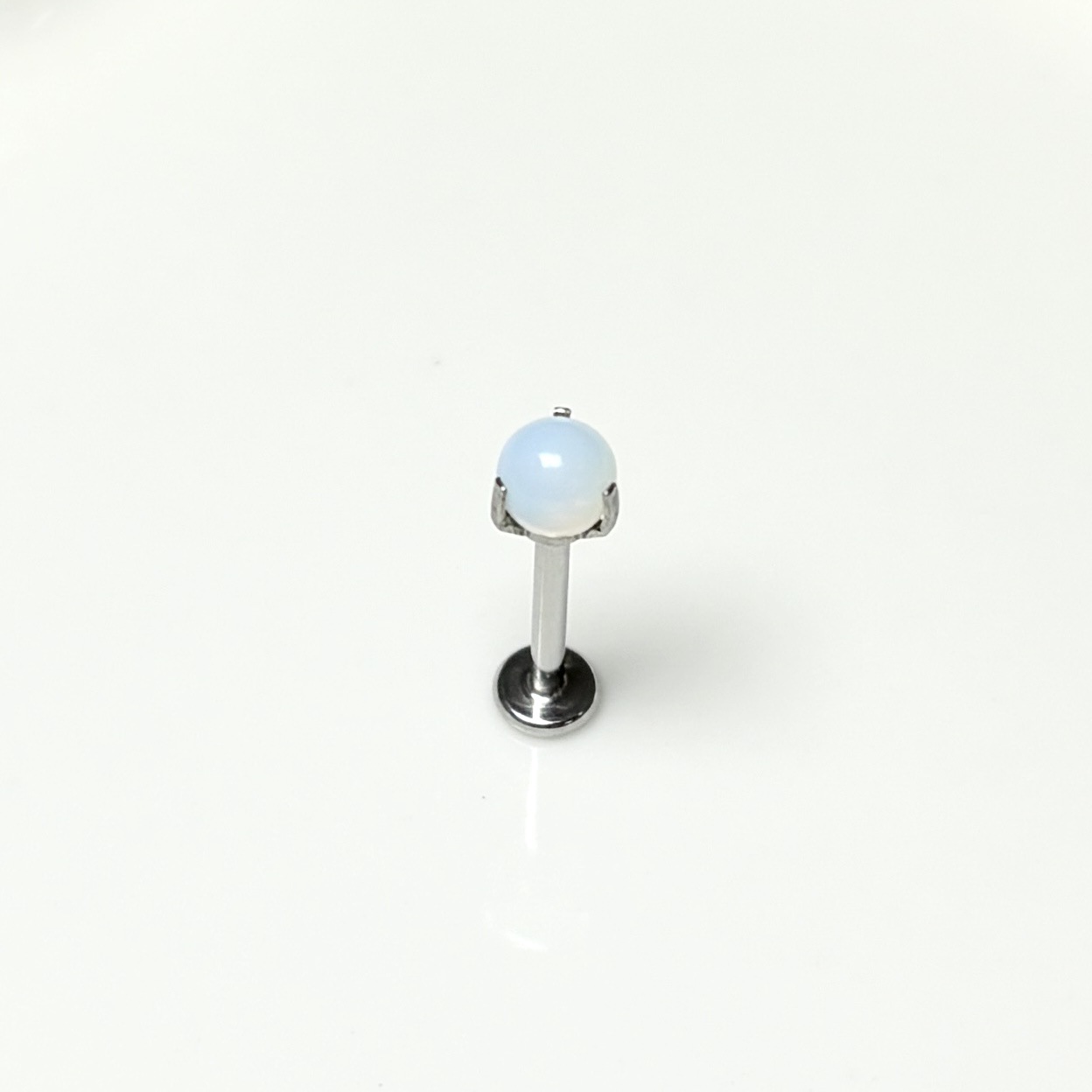 Pointed labret stud close-up product detail
