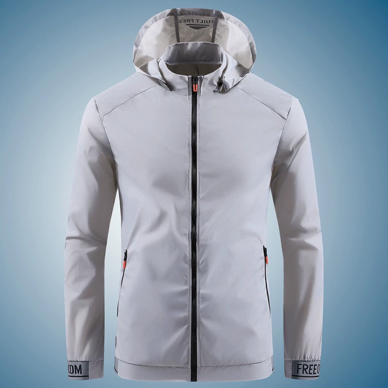 Летняя легкая, дышащая, устойчивая к ультрафиолетовому излучению, готовая повседневная легкая съемная солнцезащитная одежда с капюшоном для молодых мужчин с принтом