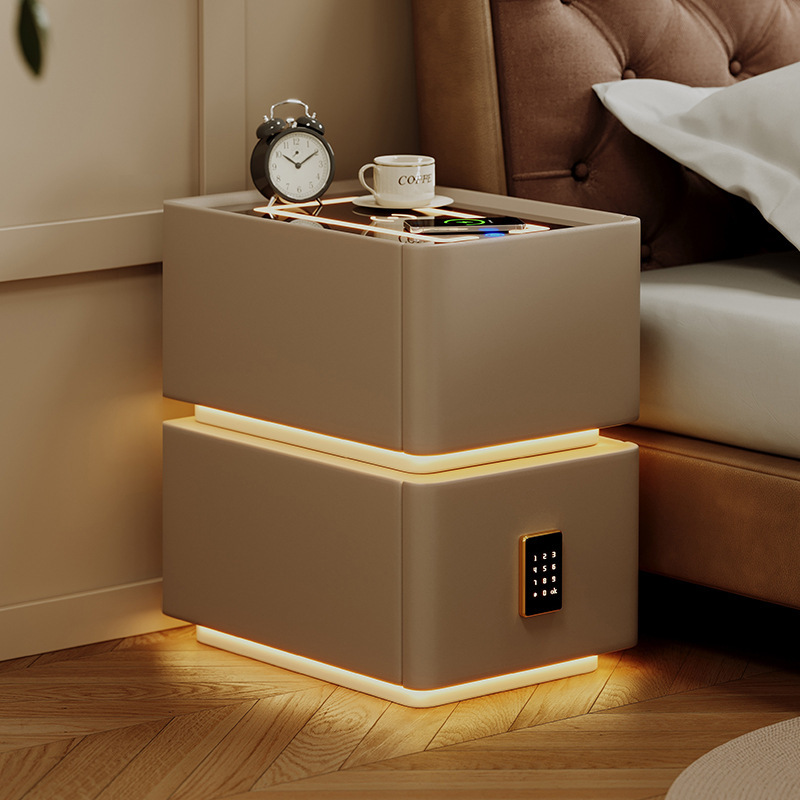 Mesita de noche inteligente simple y moderna pequeña súper estrecha 2024 nueva carga inalámbrica 30 cm dormitorio lado de la cama gabinete estrecho