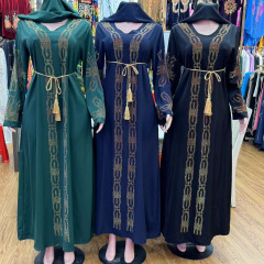 大きいサイズの婦人服2025秋エレガントなドレス刺繍入りシフォンアフリカ女性服工場スカート衣装ロングドレス