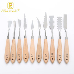Cross-border Amazon 10-piece assorted shaped oil painting palette knives, paint mixing knives, gouache knives, scrapers, and spatulas for wholesale