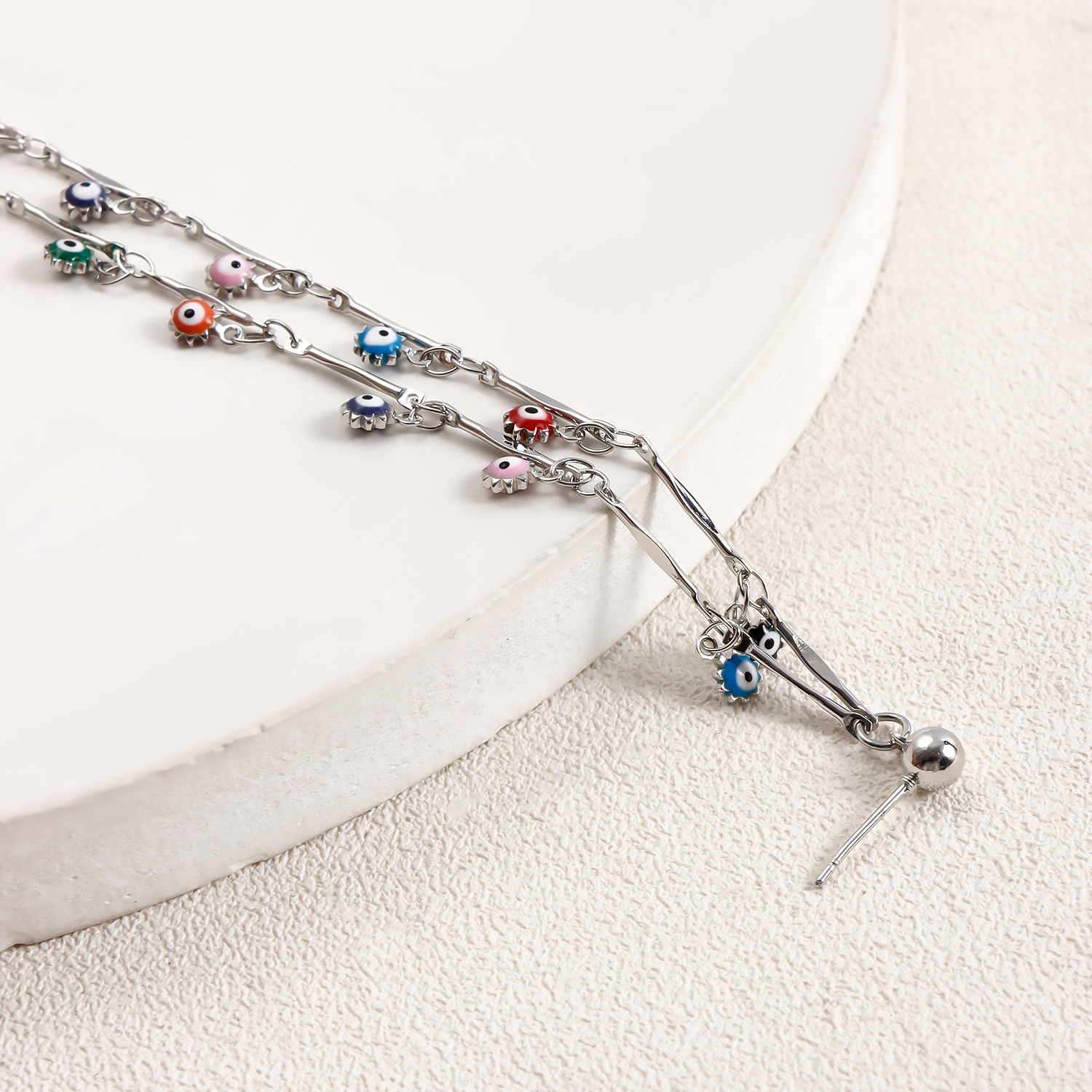 Teufelsauge-Quasten-Nasenring an Ohrkette mit Nieten, nicht durchbohrter Septum-Reifenring, indischer Bauchtanz, Party-Nasenzubehör für Frauen und Mädchen_voghion.com