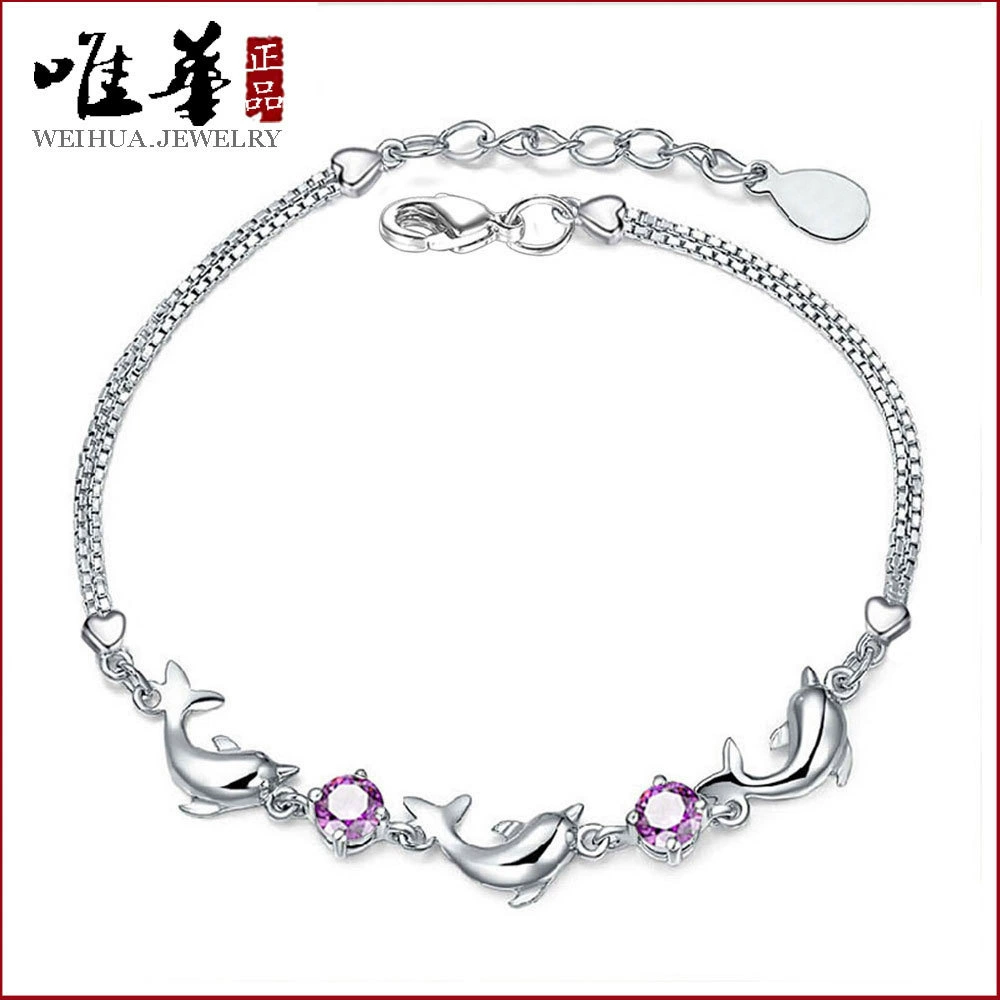 Jewelry, серебряный браслет с аметистом, цепочка для друга, подарок на день рождения