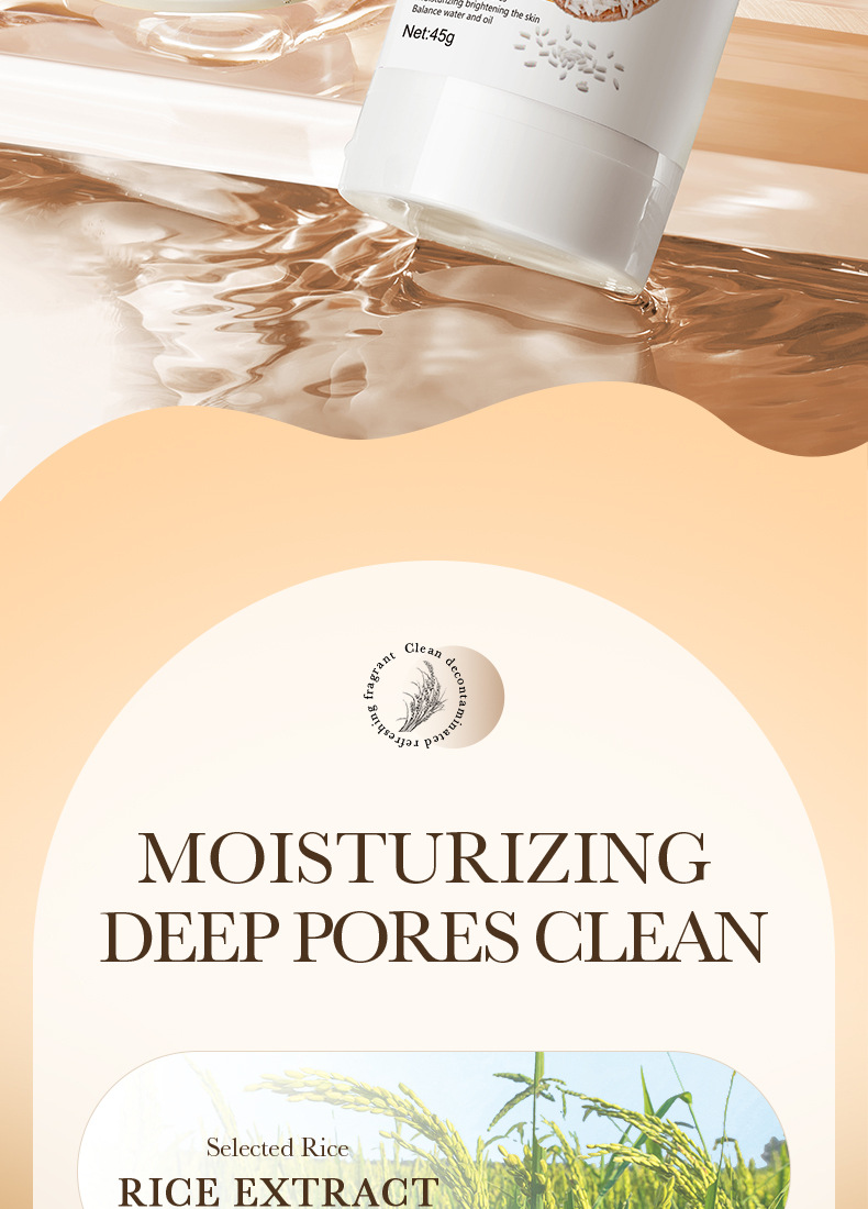 Description Picture 5 of itemFacial Remove Blackhead Rice Solid Mask Acne Blemish Black Dots Clean Face Shrink Pores Stick Cream Brighten Korean Skincare New