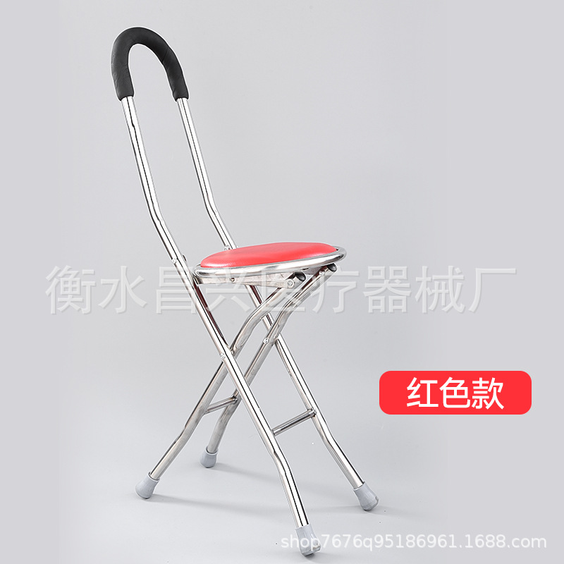 Fabricante de acero inoxidable silla de muletas plegables silla de muletas de cuatro esquinas de muletas para personas mayores muletas muletas asistente a la caminata personalizado