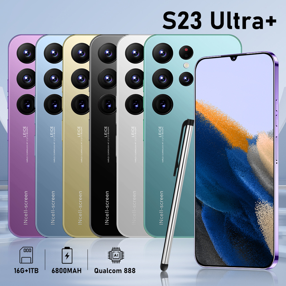 New S23Ultre Cross-Border Smart 5g Factory Mobile Phone 7.3 Large Screen Android 16+1t Mobile Phone Factory Dropshipping