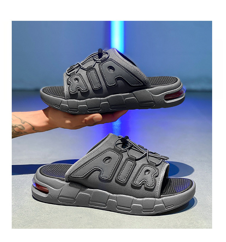 Dép lê đế dày chống trơn kiểu thể thao ngoài trời, form unisex size lớn — màu xám, màu đỏ, quần kaki, trắng chi tiết 18