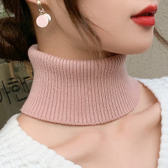 Cashmere turtleneck for women, knitted elastic high collar cervical insulation, covering scarf, high collar mock collar, headband with hair tie, scarf