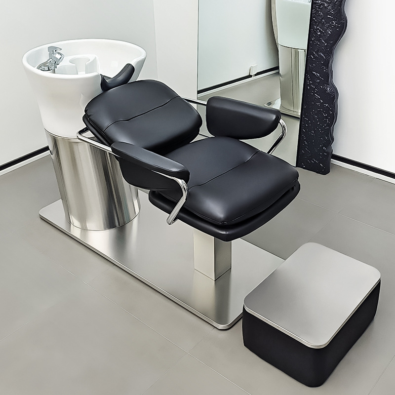 Barbería simple lavabo de cerámica cama barbería cama de acero inoxidable cama de lavado cama barbería cama