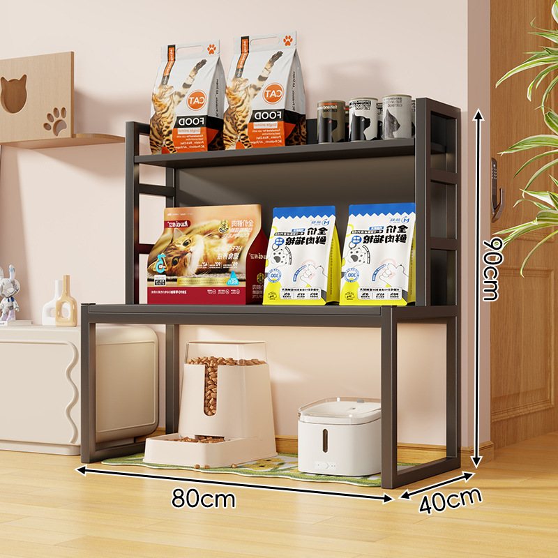Estante Organizador Multicapa para Gatos de Acero y Madera para Sala de Estar