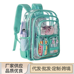 现货亚马逊爆款pvc透明背包恐龙独角兽设计双肩包大容量防水书包