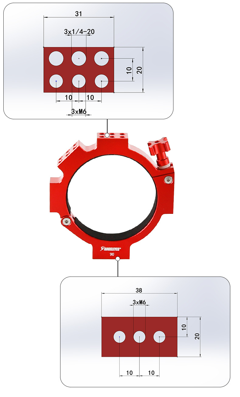 ANGELEYES 78 mm/80 mm/90 mm Ring für ZWO ASI ToupTek ATR gekühlte Kamera – Detail 30