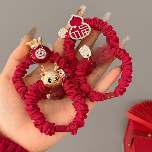 New Color-blocked Heart Phone Cord, Circle without Damaging Hair, Simple Bubble Braided Hair Ties, High Elasticity Headbands Hair Accessories