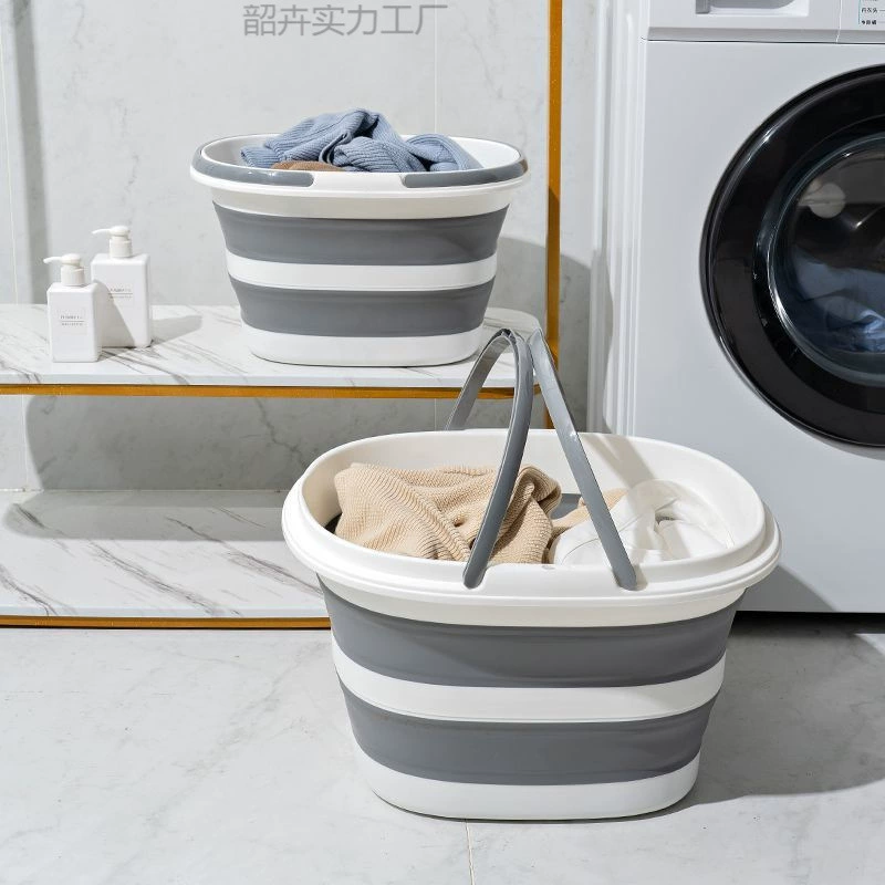 Foldable handheld laundry basket for laundry, bucket, increased thickness