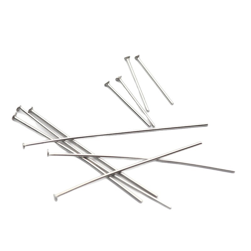 Acero inoxidable T-pin 0,5-0,7mm de diámetro de alambre gran cabeza pin con cuentas T-pin oro cabeza plana accesorios de la joyería de bricolaje