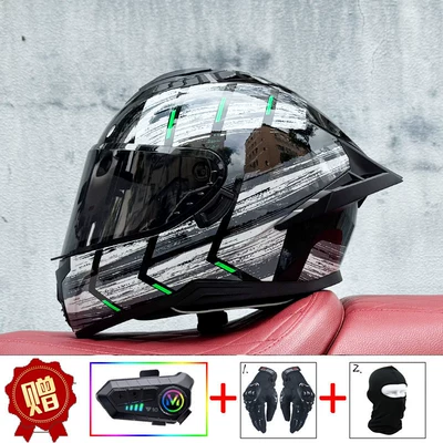 Motosiklet kaskı (dəbilqə): Women, Bluetooth Full-Face Helmet with Dual - green-star-tea-mirror-y10-soft-wheat-delivered-with-transparent-mirror-s