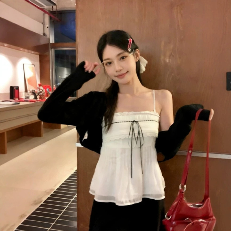 Song Zhengen Lace Tube Top White Camisole for Women, Summer Outerwear, Unique and Beautiful Off-Shoulder Top