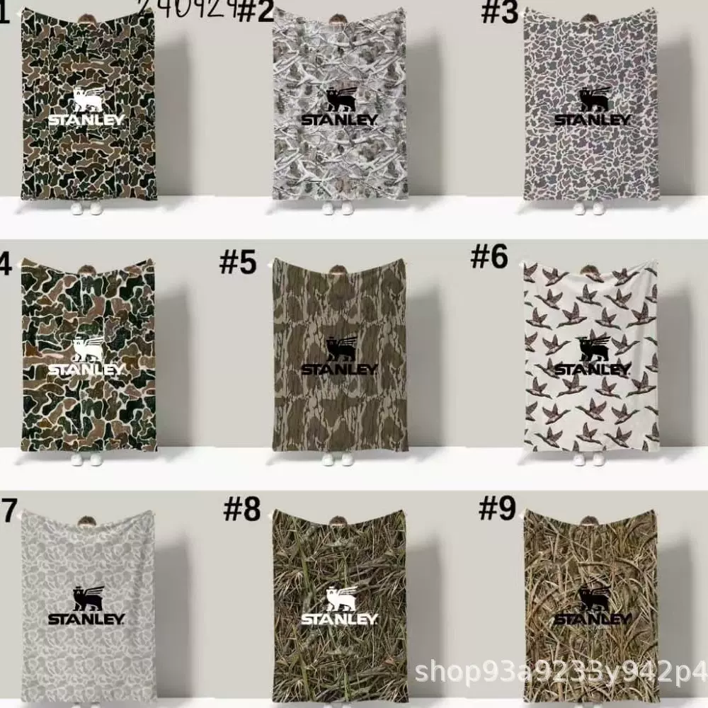 国际站史丹利法兰绒盖毯数码印花跨境午休源头工厂一件起订毛毯