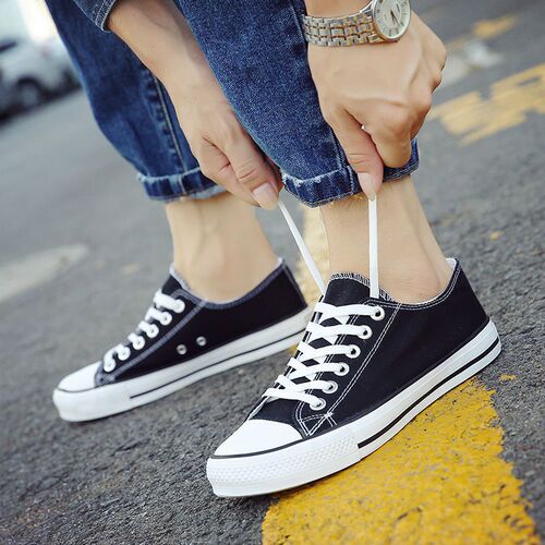 New Men's Canvas Shoes Trendy Couple Casual Shoes Low-top Sneakers Men's Shoes Wide Size Wholesale Vulcanized Shoes