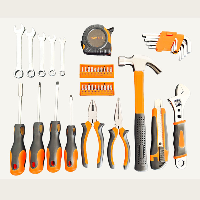 Fabricante transfronterizo reparación de equipos domésticos 45 piezas Kit de herramientas portátiles alicates manuales destornilladores martillo seis