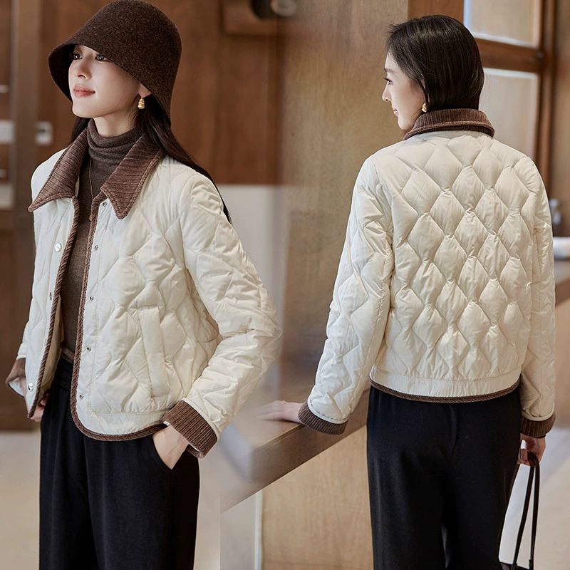 2024 Зимний пуховик с коротким квадратным воротником