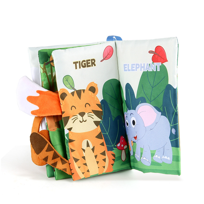 Bebé Infantil Educación Temprana animal cola libro de tela animal marino libro de Palma dinosaurio bosque animal libro de tela juguete