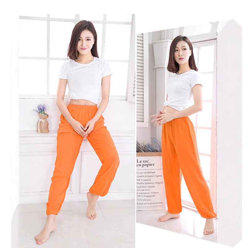 Men's and Women's Cotton Lantern Pants, Anti-Mosquito Pants, Beach Pants, Loose Rayon Martial Arts Tai Chi Practice Pants, Fashionable and Casual