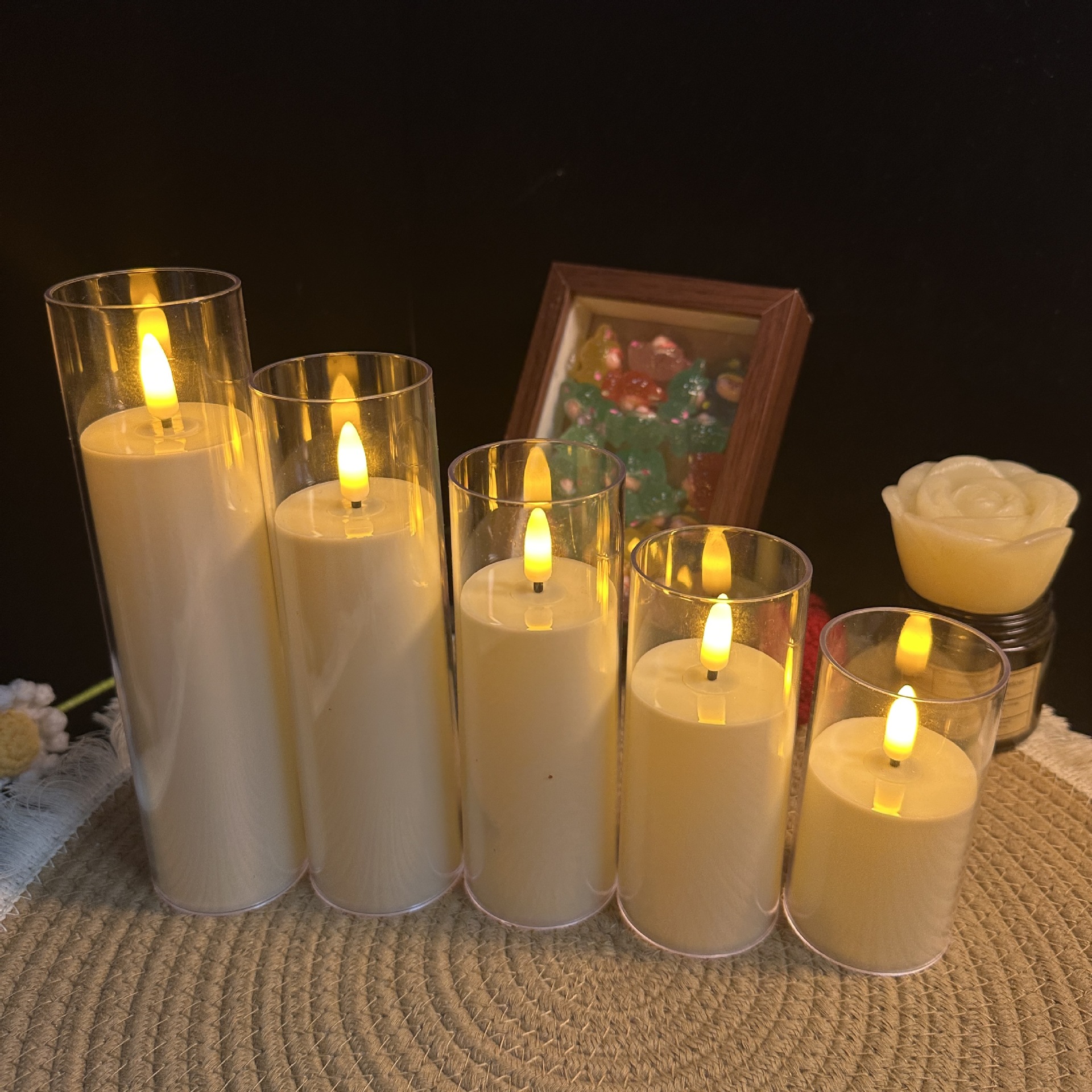 Ventas transfronterizas de vela LED lámpara de vela electrónica taza de vela de cumpleaños oscilante cabeza lámpara de vela creativa lámpara de noche de boda