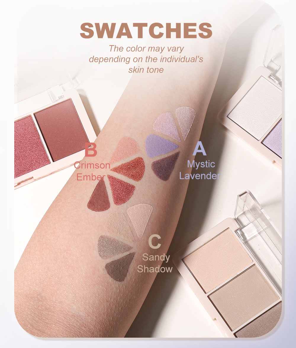 YOUNG VISION Four-color Eyeshadow Set: A daily light makeup eyeshadow palette with multiple pearlescent, matte and glossy tones undefined