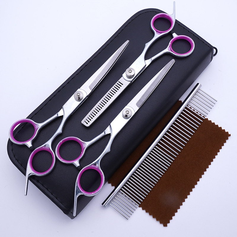 Tijeras para mascotas, tijeras de corte de pelo para perros, tijeras de dientes delgadas profesionales, tijeras de corte de pelo, tijeras de pelaje, juego de herramientas de limpieza