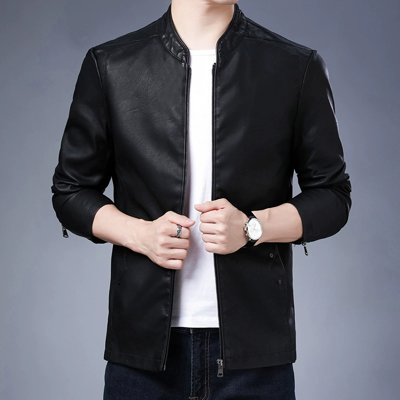 Demi-season fashionable polyurethane jacket for leisure, Korean style